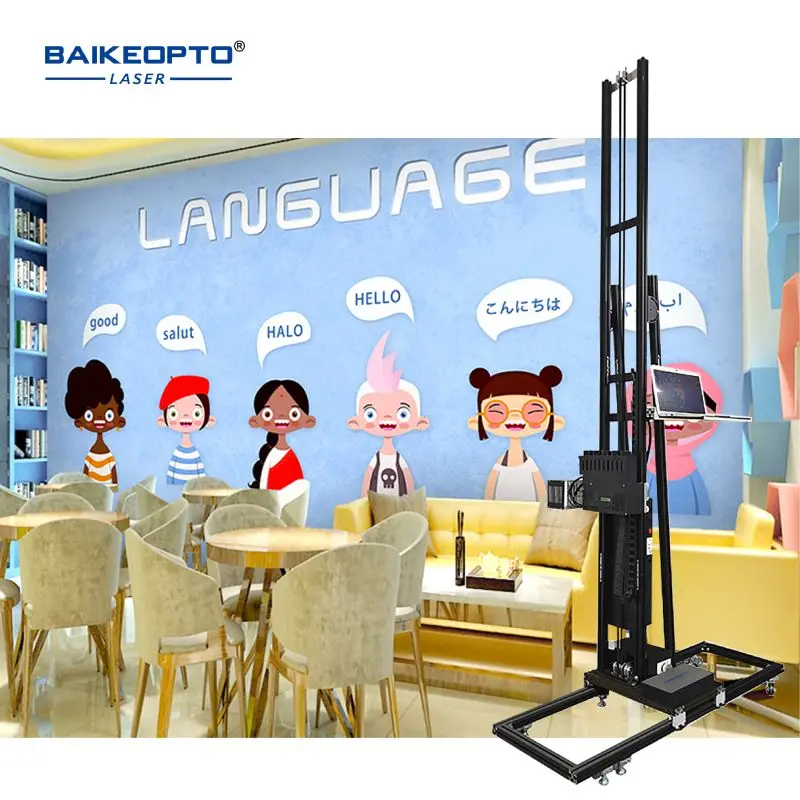 3D UV Vertical Black Track For Different Wall Surface Touch Screen Wall Painting Printer Machine