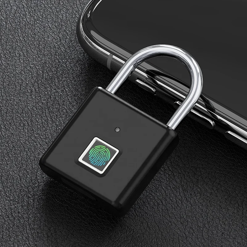 USB Rechargeable smart padlock Intelligent biometric Smart keyless touch outdoor  metal fingerprint padlock