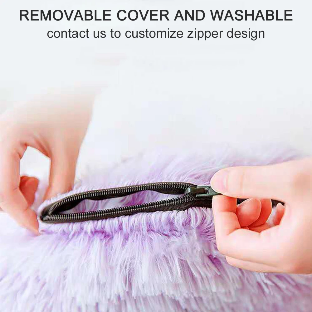 Индивидуальная моющаяся Съемная мягкая плюшевая кровать ZMaker из искусственного меха для домашних животных, кошек, пончиков, собак