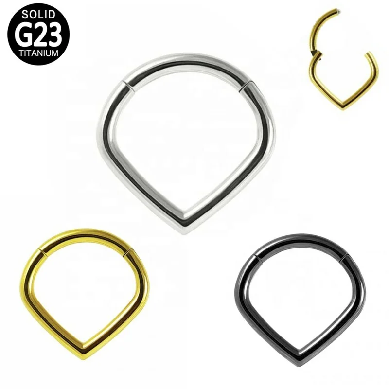 G23 Titanium Oval Shape Segment Ring Clicker