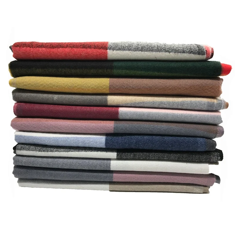 
Manufacturer Custom Fashion Ladies Scarves Women Grid Cashmere Scarf Shawl 