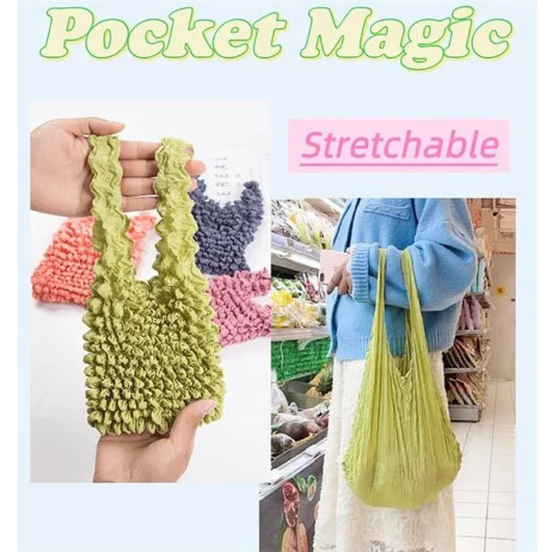 Magic Stretch Bag Hand-held Pleated Storage Bag Large-capacity Eco-friendly Shopping Bag