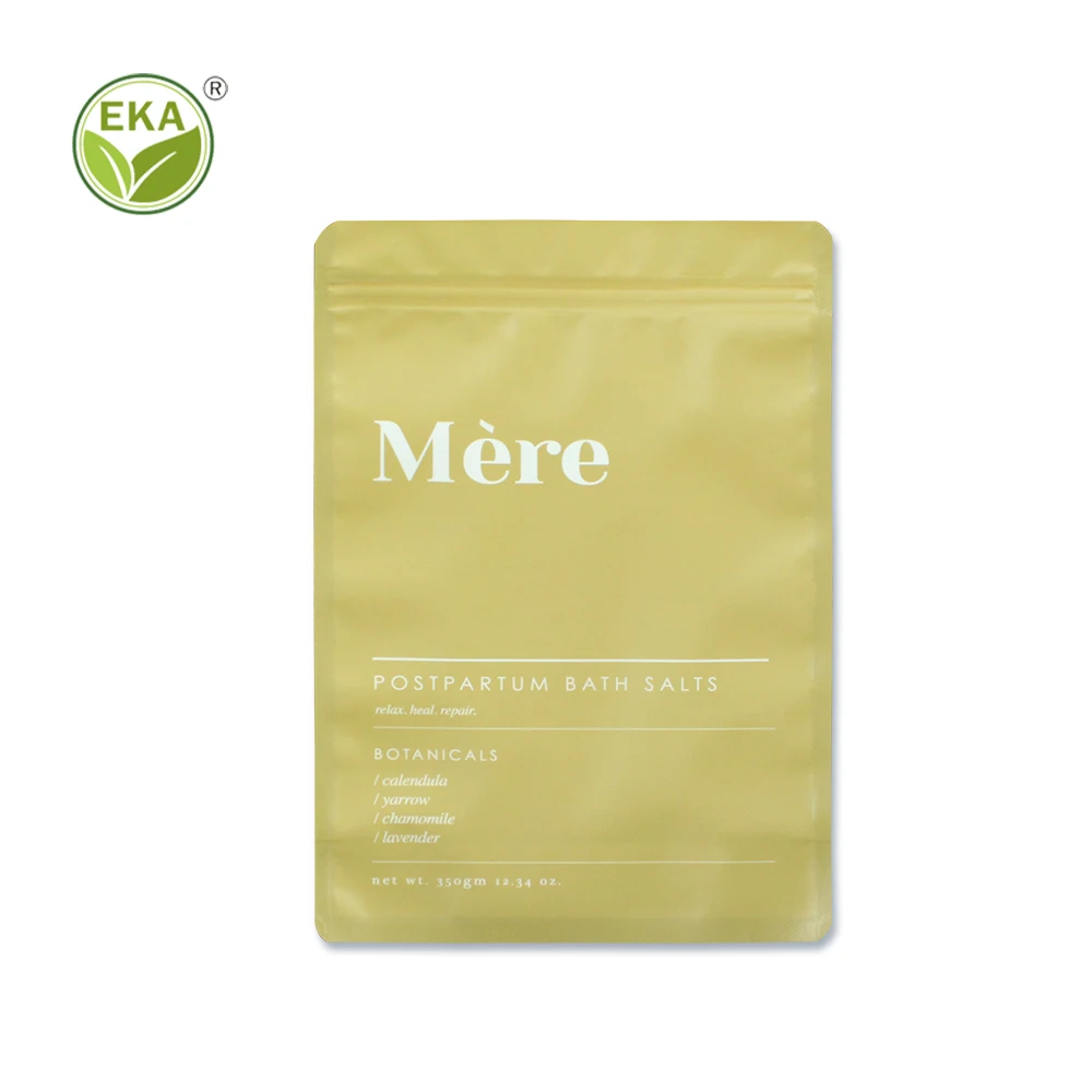 Resealable Biodegradable Candy Cookies Food Package  Kraft Paper Pla Combined Compostable Corn Starch Stand Up Pouch Bag