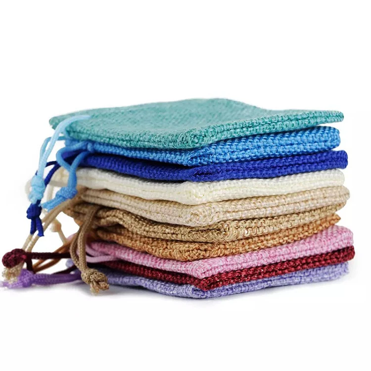 Custom Printing Coffee Beans Peanut Candy Seed Storage Jute Drawstring Bag