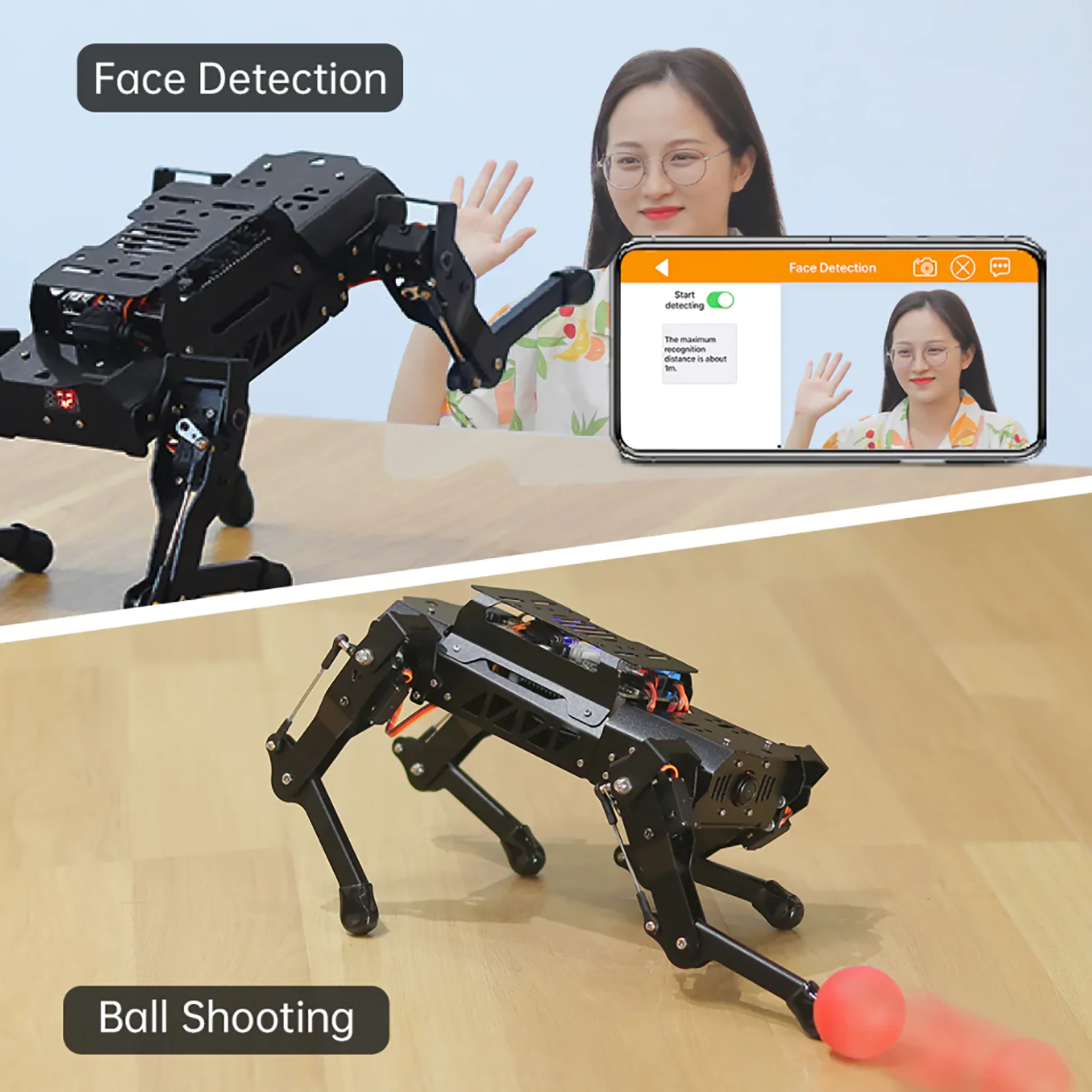 Ros Robot PuppyPi Pro Bionic Robot Dog with Lidar for SLAM Mapping and Navigation Support Gazebo simulation