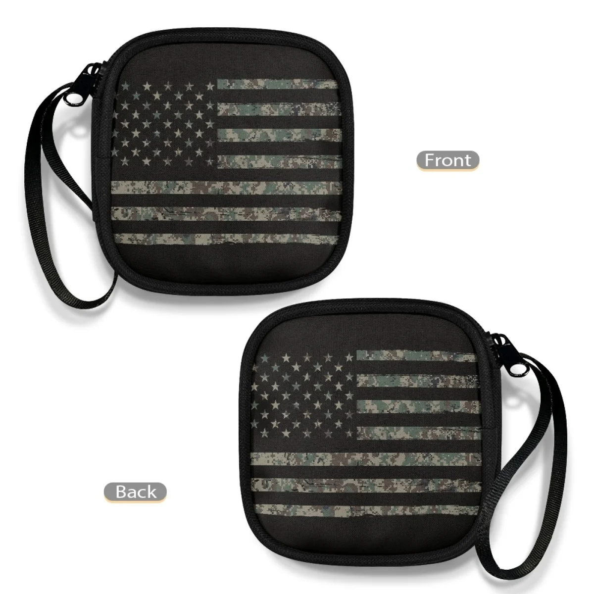 Custom Headphones Carrying Case, Travel Portable Storage Bags for Bluetooth Wireless Headphones Cords Flag  Earbuds Charger