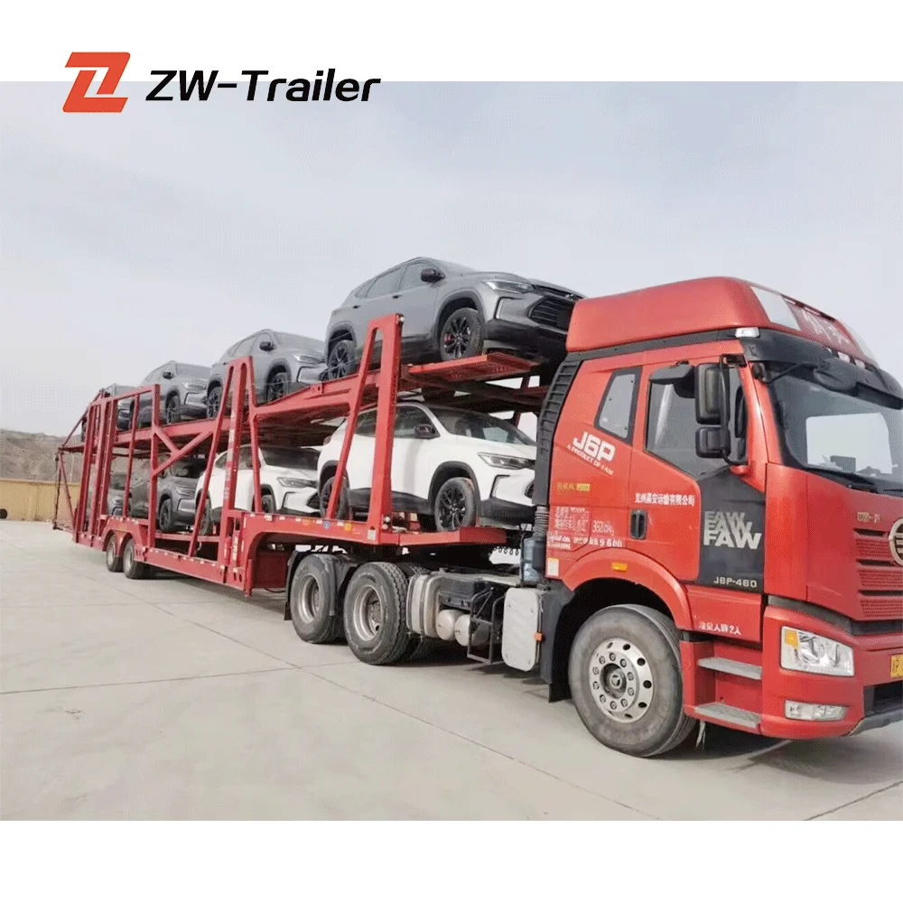 ZW 2/3/4 Axles Car Transport truck Trailer Double Deck Car Carrier Semi Trailer