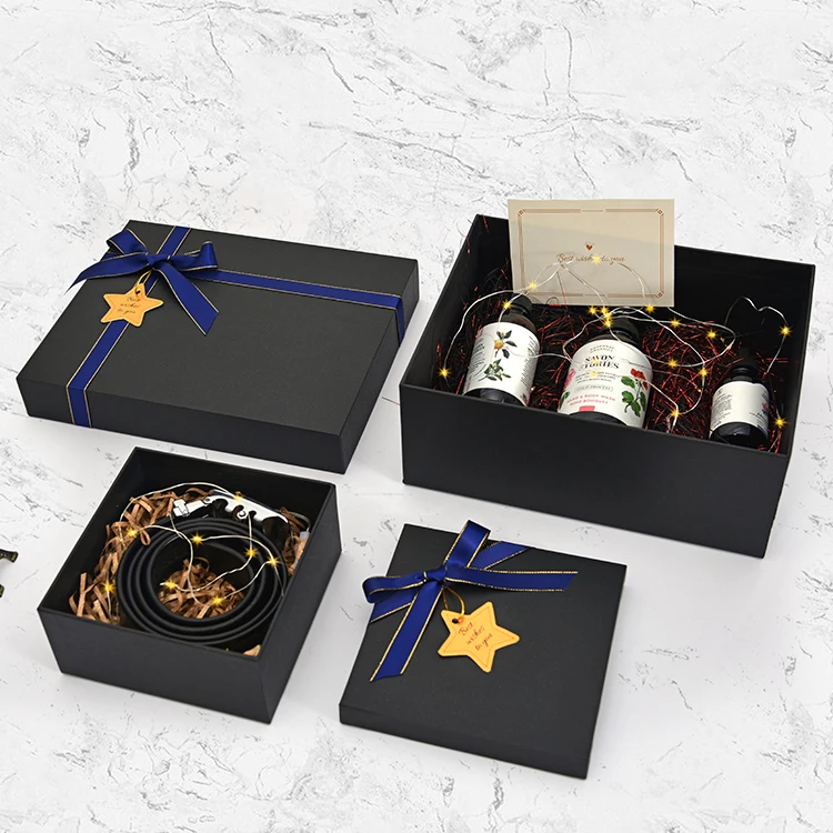 2022 высококачественный черный матовый многоразовый Набор подарочных сумок Рамадан ИД Мубарак с принтом