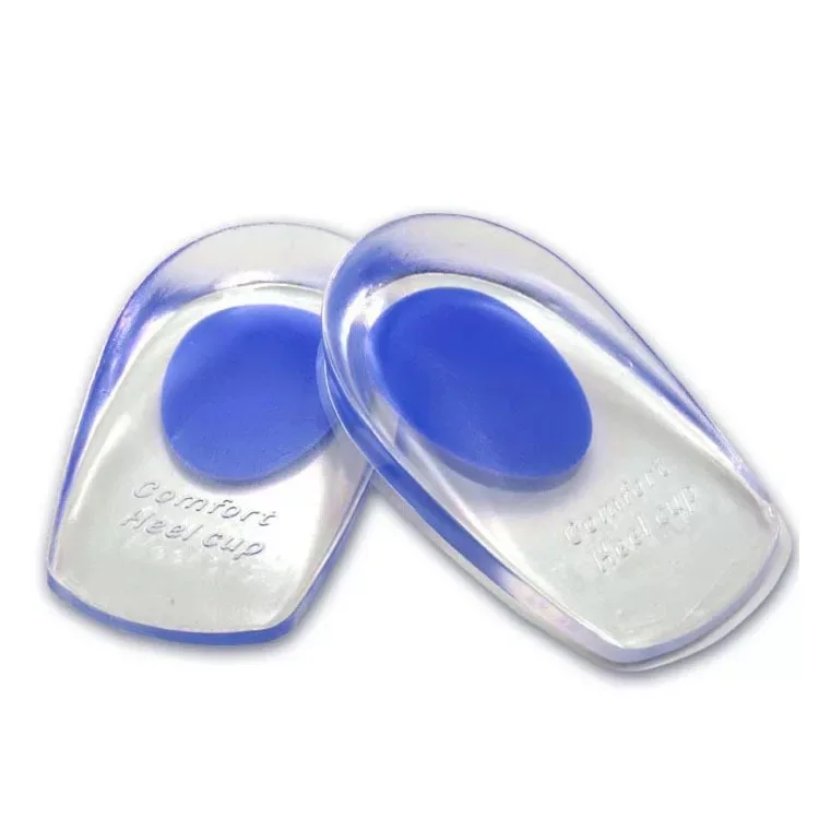 Wholesale silicone heel pad plantar fascia pad Heel pain pad Insole two-tone back heel Cup MOQ 1 PAIR