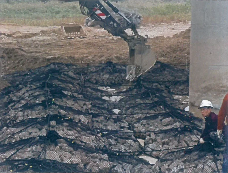 Black or White Polyester Rock Bags Cargo Net Lifting Hoisting Net Bag  2 T or 4T