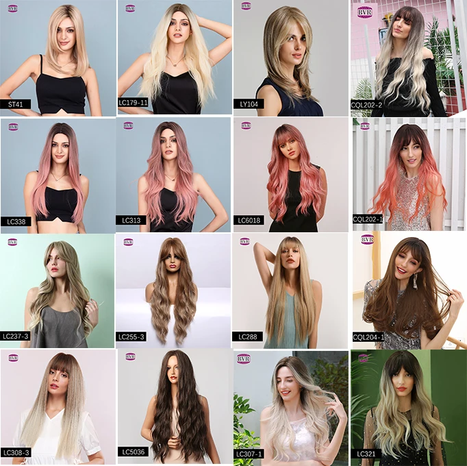 BVR Synthetic Wig Brown Mixed Color Long Curly Hair Rose Intranet High Quality Wig