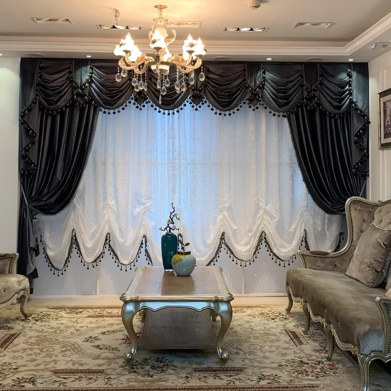 Red Purple Blue Velvet Curtains With Valance For Bedroom For The House Luxury Living Room Drapes