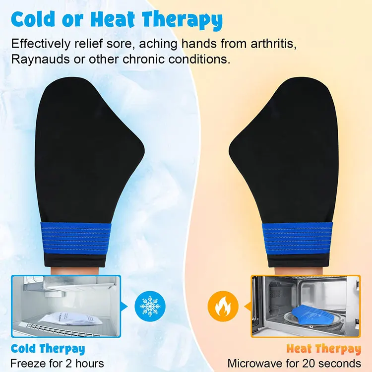 Custom Rheumatoid Carpal Tunnel Pain Relief Ice Pack Microwavable Hot And Cold Compress Therapy Anti Arthritis Gloves Mittens
