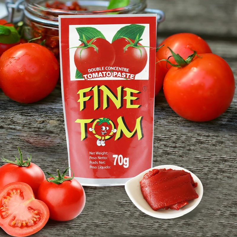 Sachet 70g tomato paste in 22-24 28-30 brix for Africa