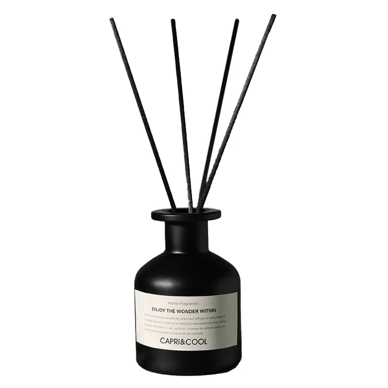 High Quality 50ML Luxury Custom Black Essential Oil Aroma Reed Diffuser Glass Bottle