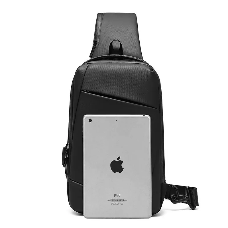 
Travel crossboy polyester men chest bag USB single shoulder sling bag 
