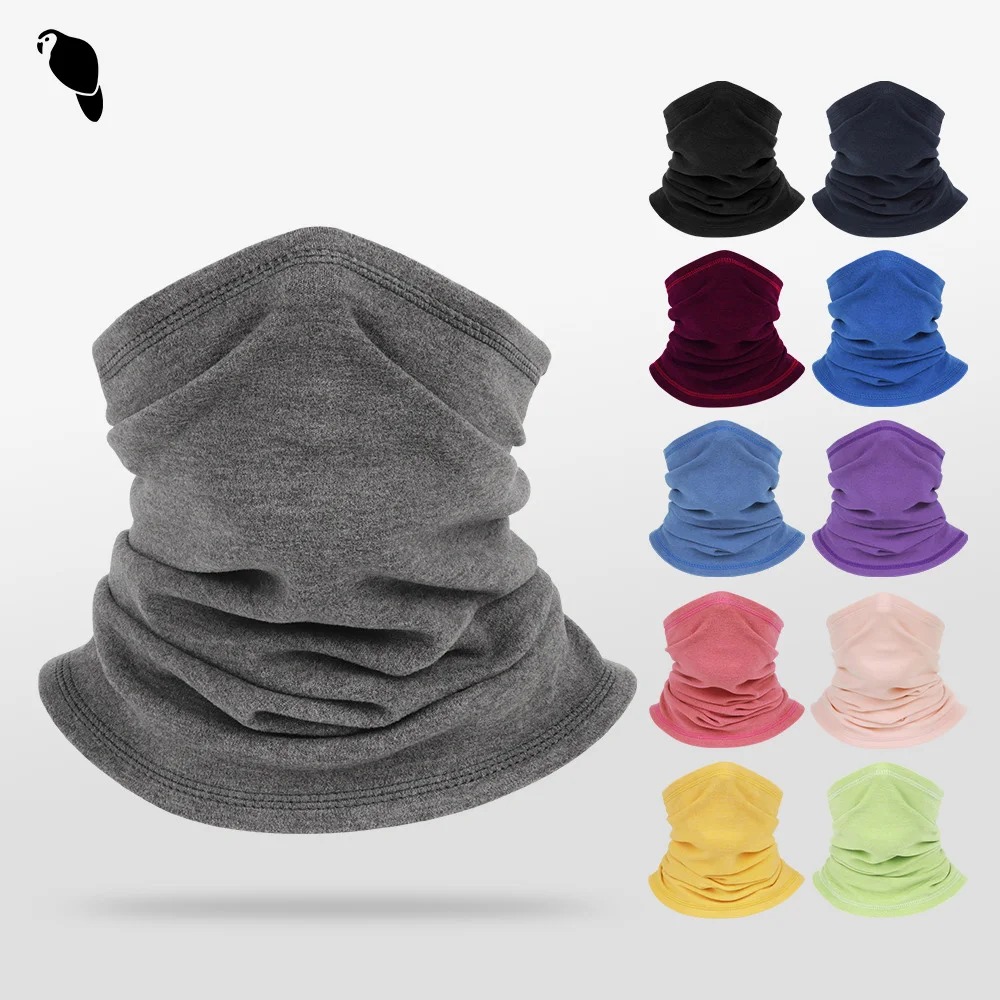Leo Winter Lock Temperature Multifunctional Candy Colors Fleece Tube Bandanas Windproof Face Mask Adults Neck Gaiter Neck Warmer