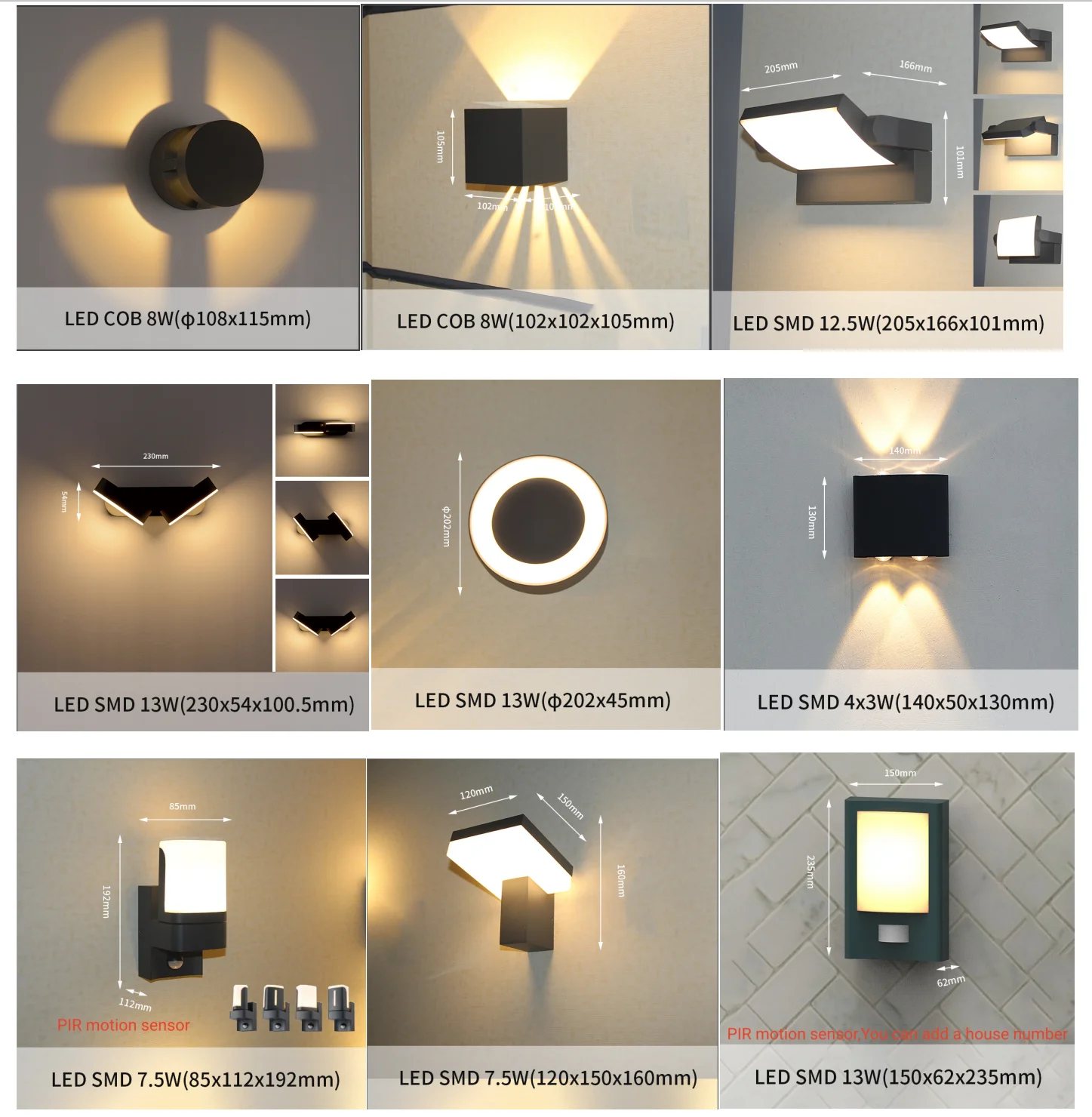 No-Flicker Wall Lamp Outdoor Wall Light Up And Down Waterproof Garden Villa Gate Wall Decoration Modern LED Light