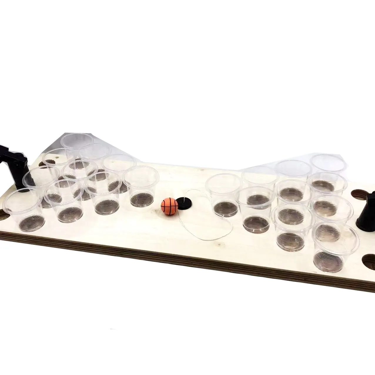 bar party game plywood mini beer pon game  plastic cups and balls drinking game