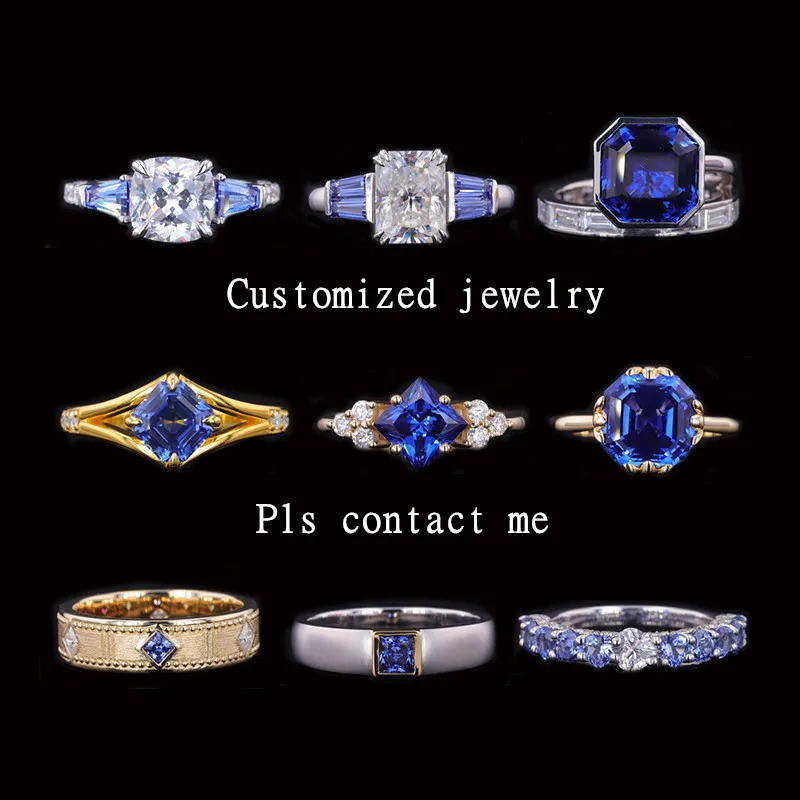 Royal blue sapphire lab grown gemstones asscher cut dark blue gemstones lab sapphire 0.5ct 1ct 5ct jewelry setting
