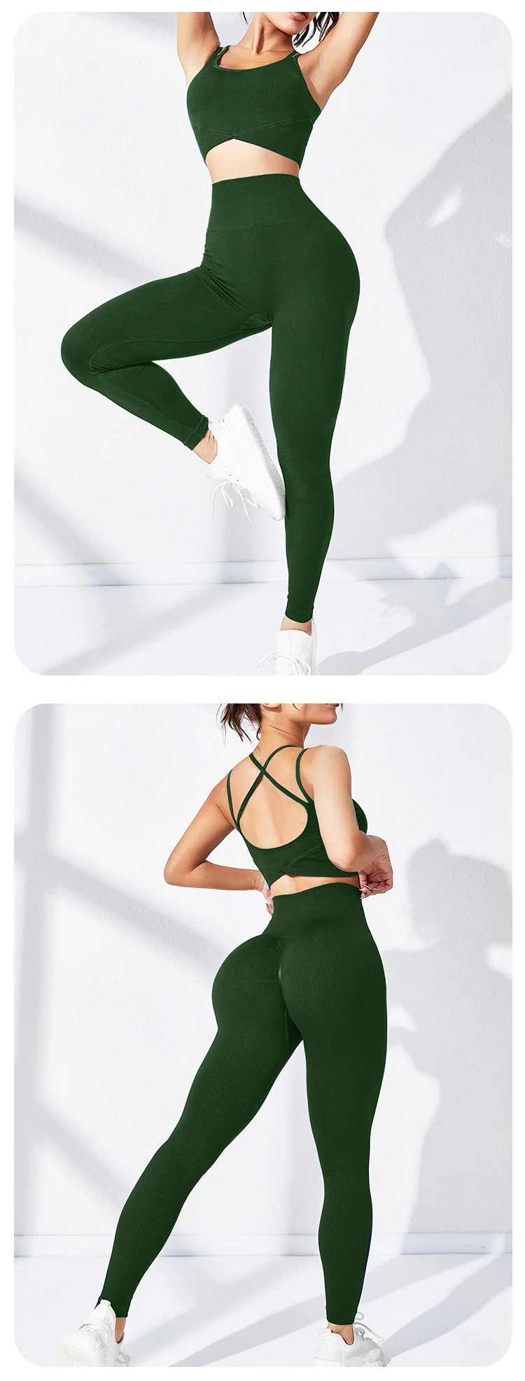 Yoga With Chest Pad Yoga Clothing Suit Female Fashion Beauty Back Top Yoga Trousers Sports Training Fitness Seamless  Suit