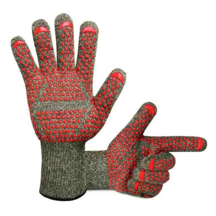 High Temperature Insulation Oven Boiler Baking Fireproof Flame Retardant Silicone Heat Resistant Grill BBQ Gloves