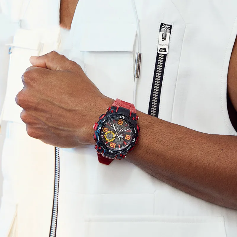 Relogio Masculino 2021 Sport Men Quartz Digital Watch Diving Watches Men 10ATM Waterproof Watch LED Dual Display Clock