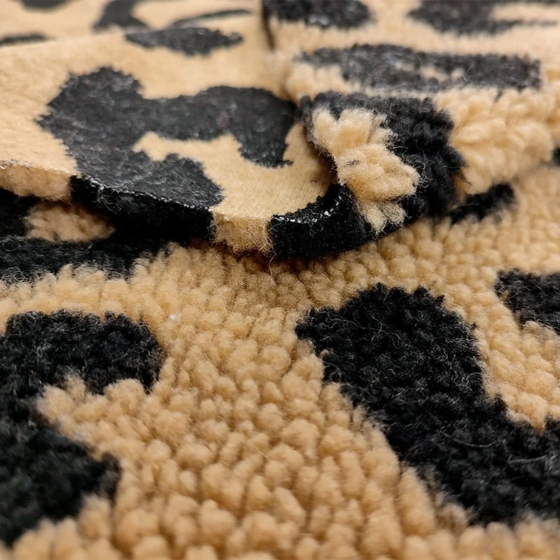 100% Polyester Comfortable Clothing Jacquard Thick Sherpa Teddy Fleece Fabric