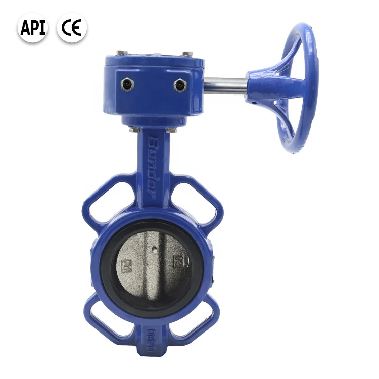 Bundor 4 inch DN80 PN16 manual worm gear operated butterfly valve factory price