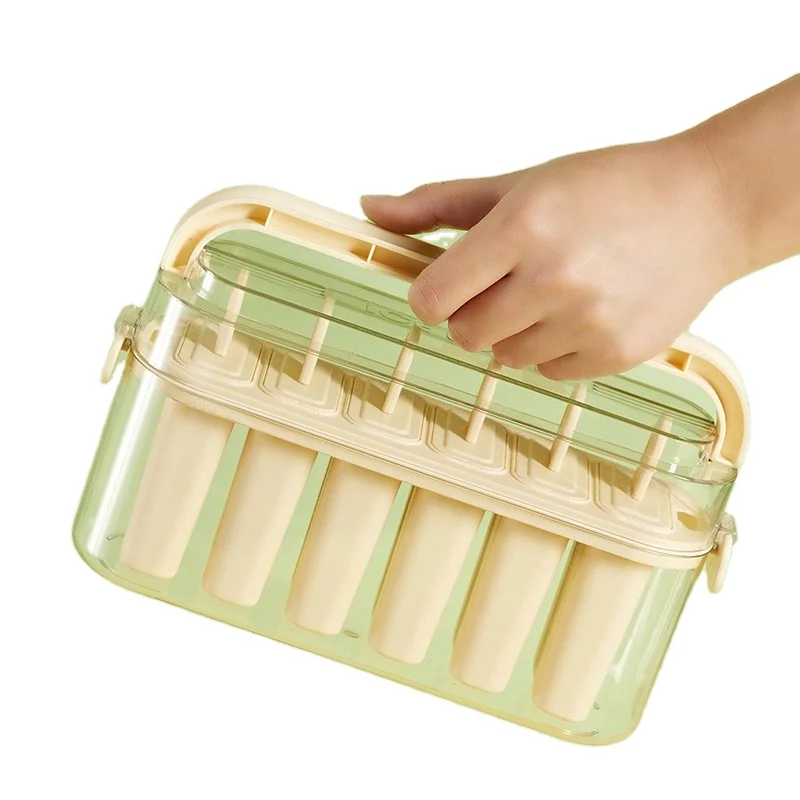 6 Cavities New Summer Ice Cream Tools With PLASTIC Sticks PP popsicle molds custom silicone mini ice cream popsicle mold