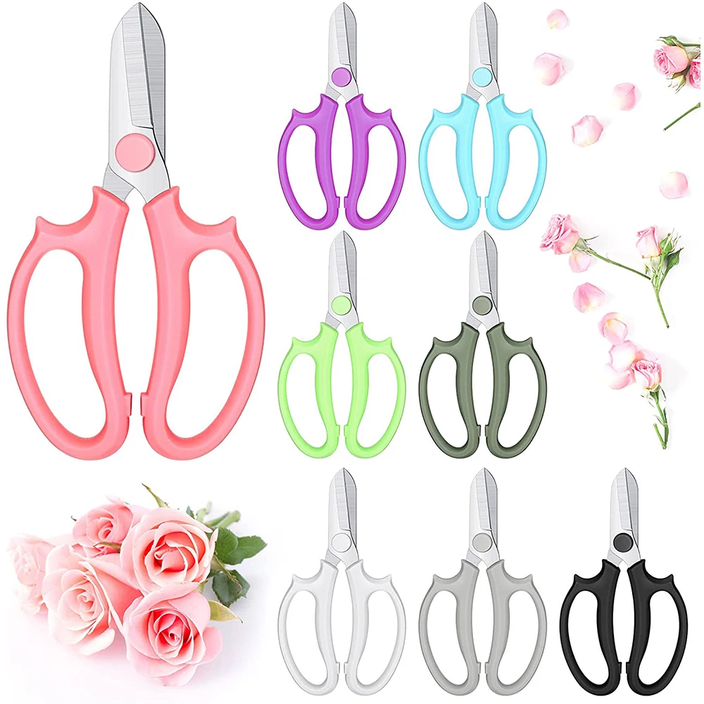 Garden Scissors Floral Shears with Comfortable Handle Stainless Steel Garden Pruning Shears for Flower Arrangement