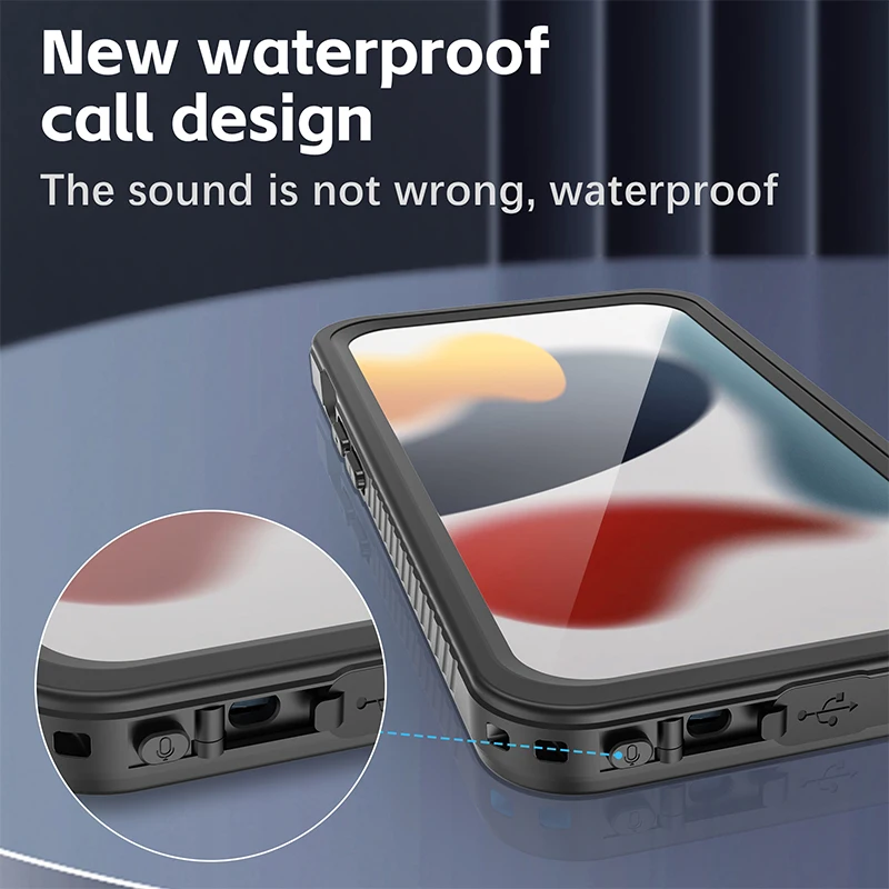 Waterproof Built in Screen Protector Full Protect Body Protective Shockproof Dustproof IP68 Waterproof Case for iPhone 15/15 Pro