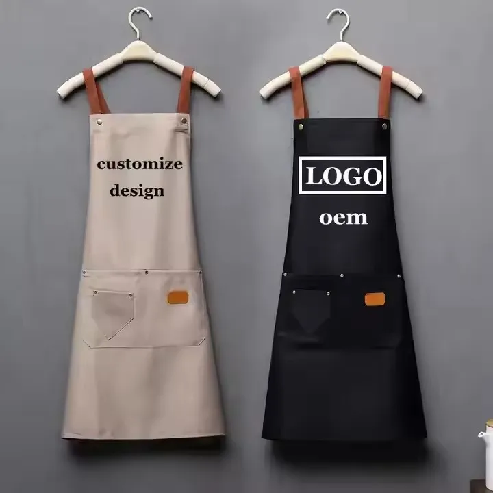 Sale Custom Apron Canvas Oil-Proof Canvas Apron Waterproof Canvas Restaurant Waterproof Apron