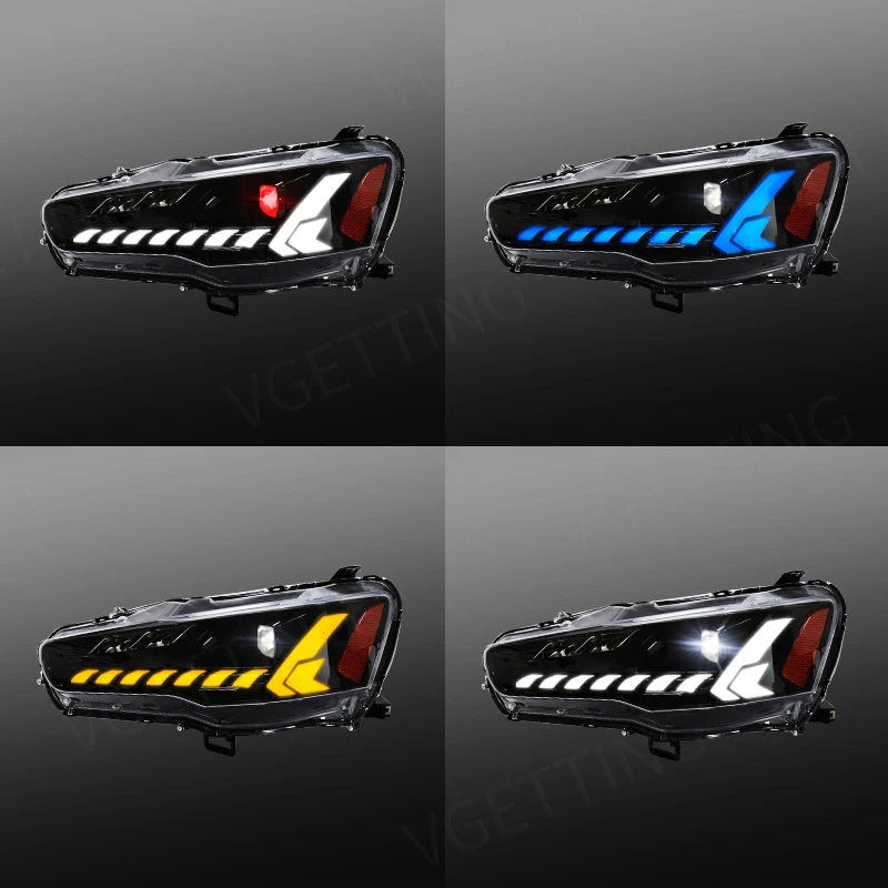 Led Front Bumper Headlight Devil Eye Turn Signal Daytime Running Lamp DRL for Mitsubishi Lancer EVO-X 2008 2009 2010 2011 - 2016