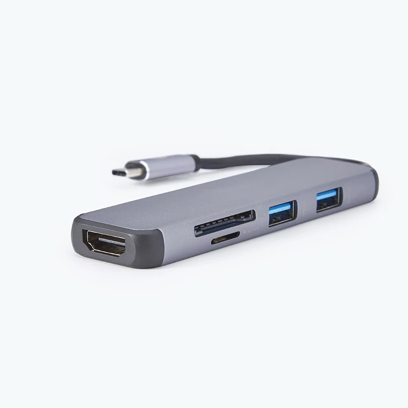 
5 in 1 USB Type C to HDM Adapter Docking Station USB 3.0 Ports TF SD Card Slots Multi-Port USB C Hub 