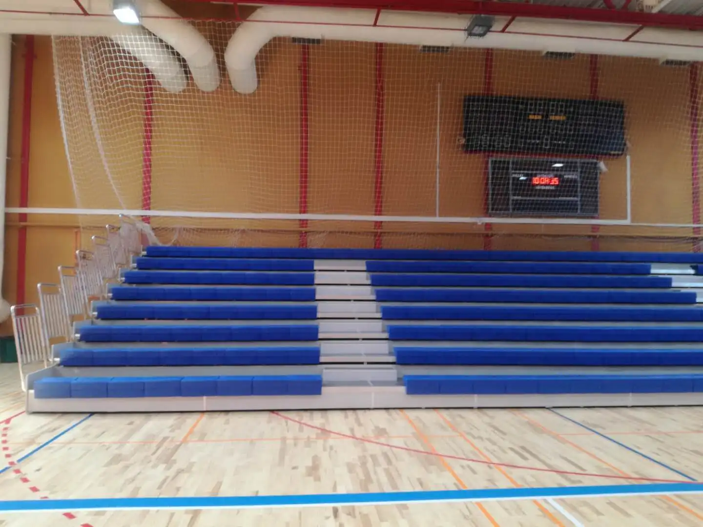 JY-750 CE steel tribune retractable seating system wooden bleacher Plastic seat tribune bench  bleacher