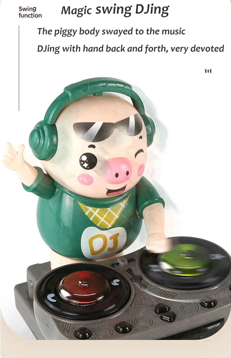 
Tendency new coming plastic Action Figure DJ Tide pig funny musical game toy good gift for children 