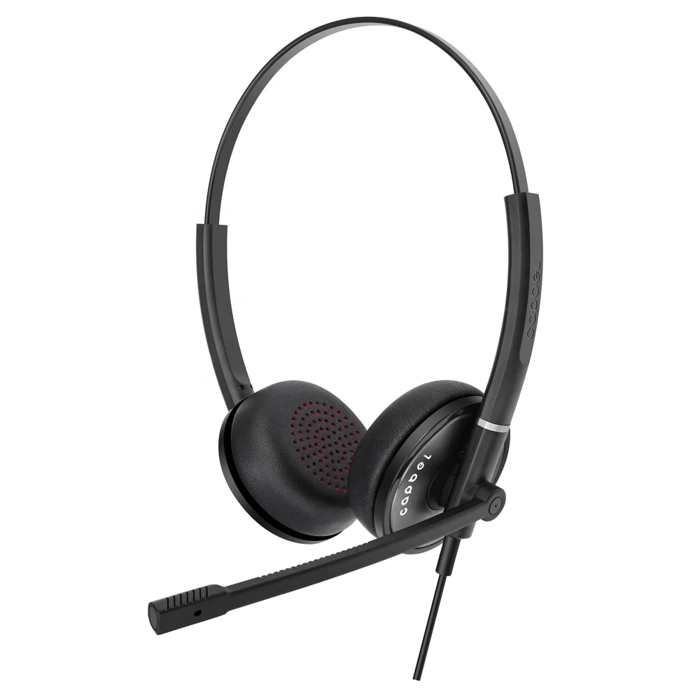 High Quality Customized Active Noise Cancelling USB Call Center Headsets With Call End Control Button for Business