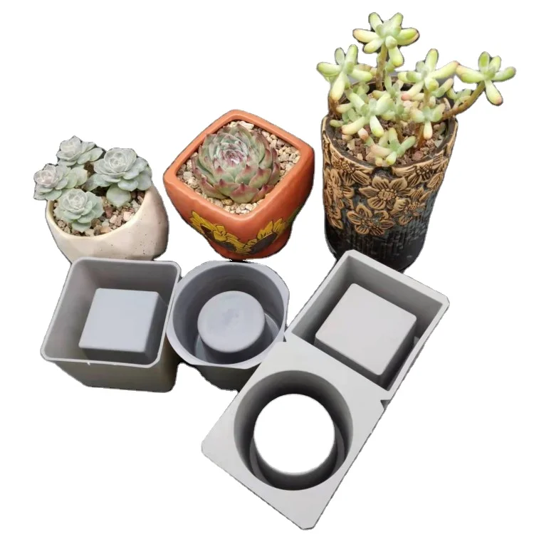 Квадратная силиконовая форма «сделай сам», эпоксидная смола, суккулент, силиконовый цветочный горшок, растение, бетонный цветочный горшок, форма для бонсая