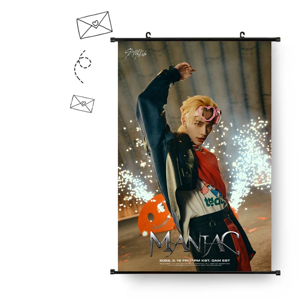 Wholesale Kpop Idol Stray Kids ODDINARY MANIAC Concept Photo Tapestry Fabric Poster Hanging Picture