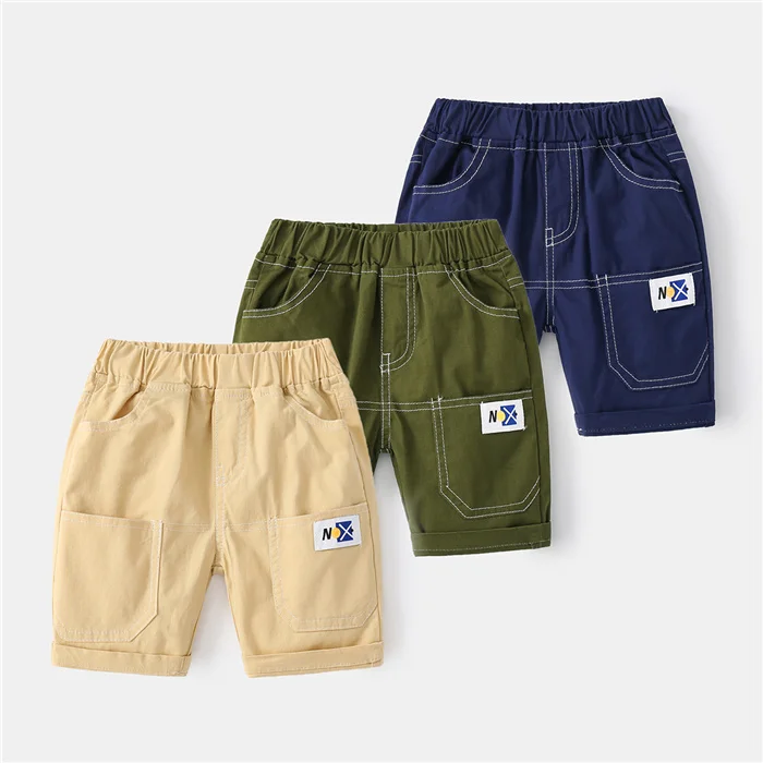 Children Knitted Design Checks Quick Dry Exercise Pictures Boy Summer Bum Shorts For Kids Plus