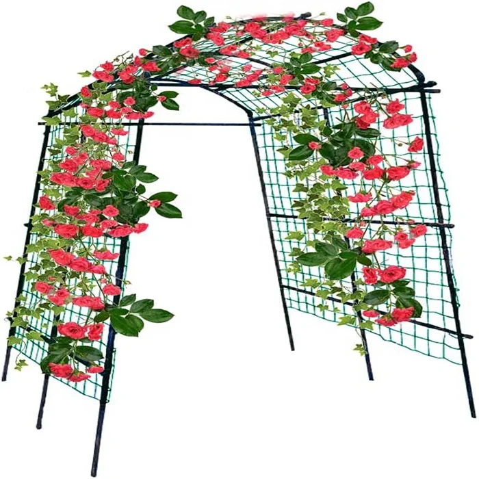 Charming Decoration Garden Arch Trellis Rustproof  Metal Climbing Frame For Vine Vegetable And Fruit