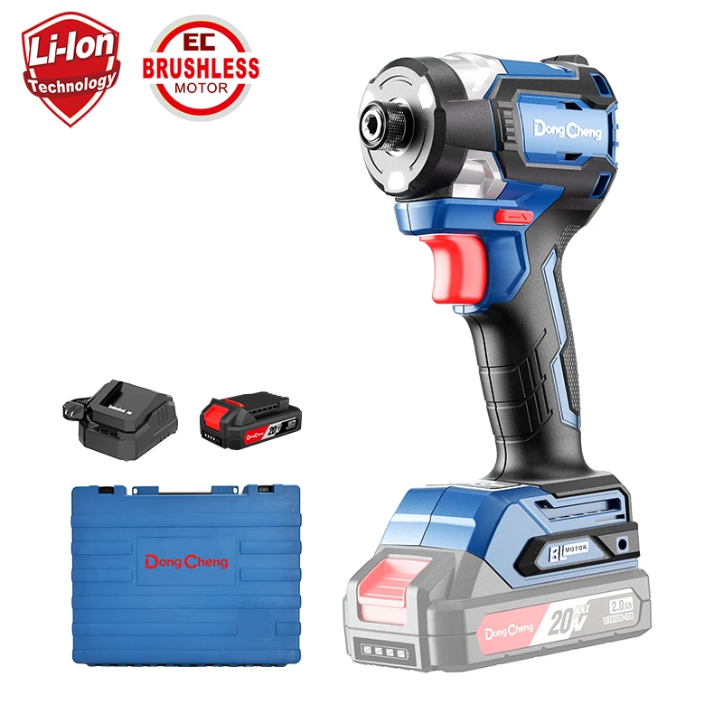 DongCheng 20V 208N.m High Power Cordless Brushless Impact Driver With Adjustable Speed and Torque