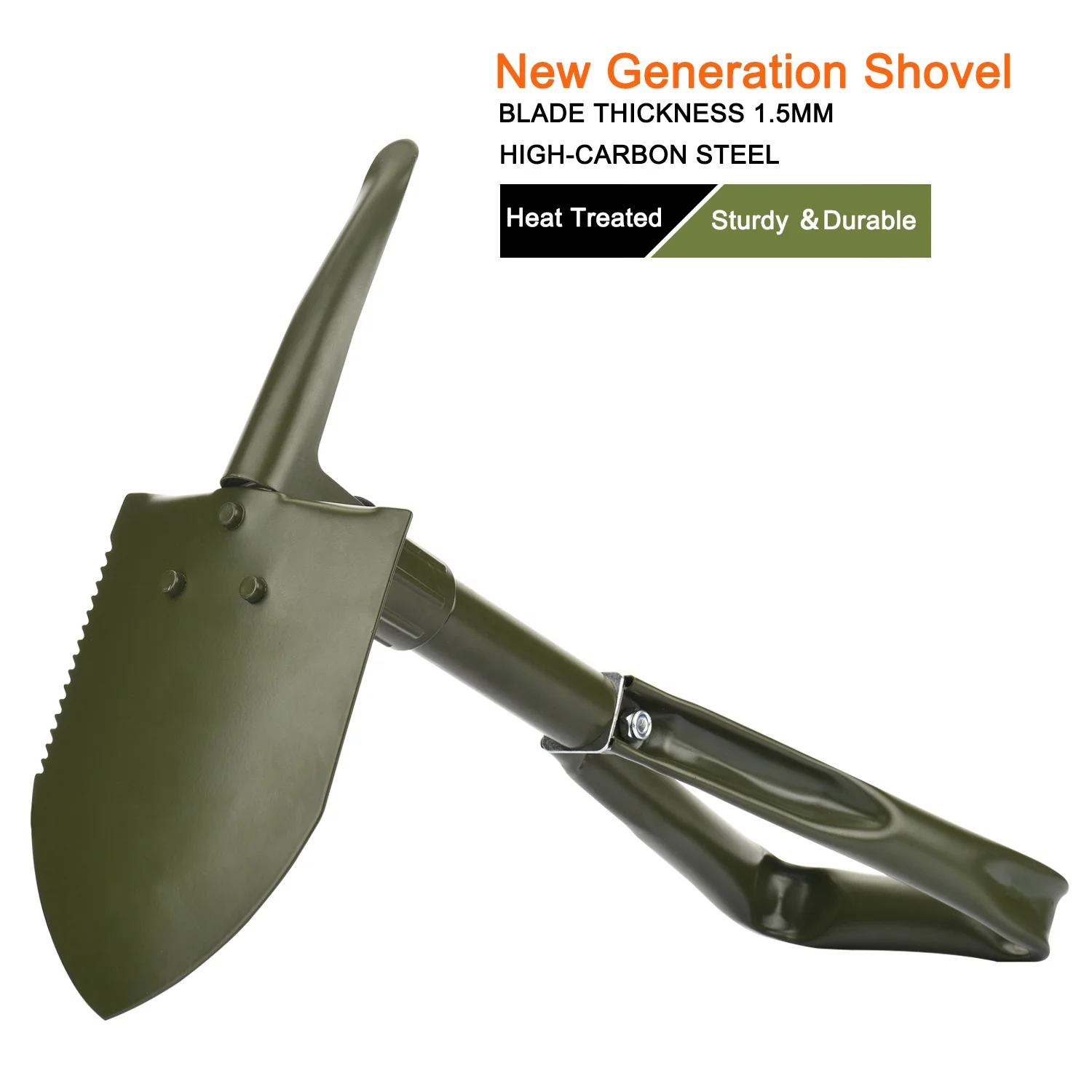 
Mini Tactical Military Collapsible Spade Shovel with Pouch for Camping, gardening 
