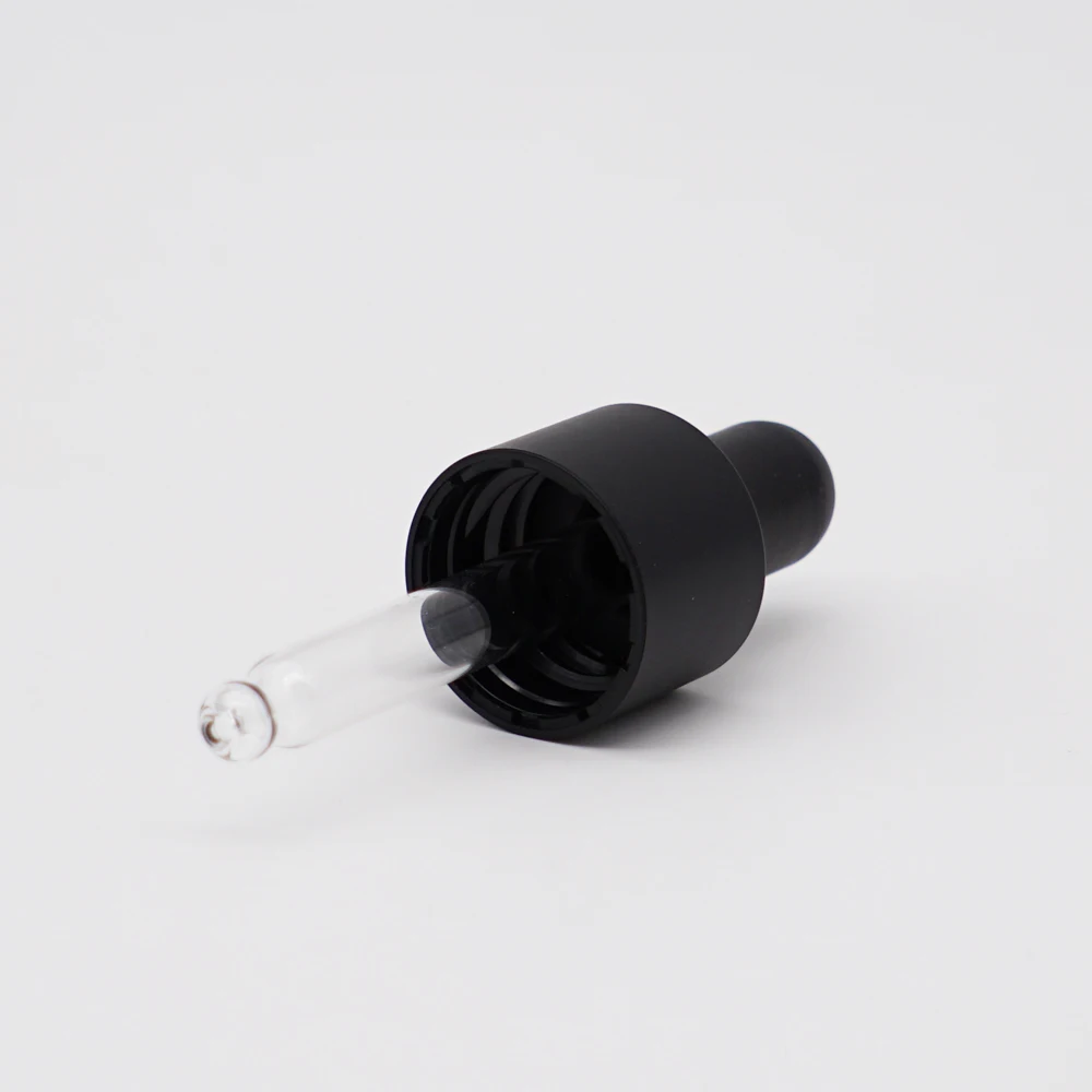 
Essential oil dropper cap 18mm 20mm 24mm matte black dropper for skin care oil 