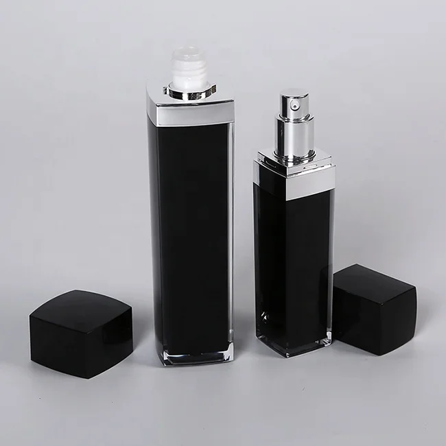 Мате черный pla бутылочки косметический контейнер набор пластиковые бутылки с распылителем и лосьон насос