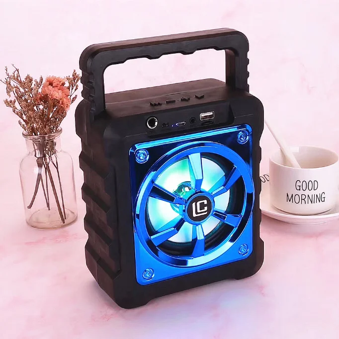 
LN31TWS Wireless Speaker With Microphones Power BluetoothS Portable K Song Wireless 5W Speaker System With Party Lights 