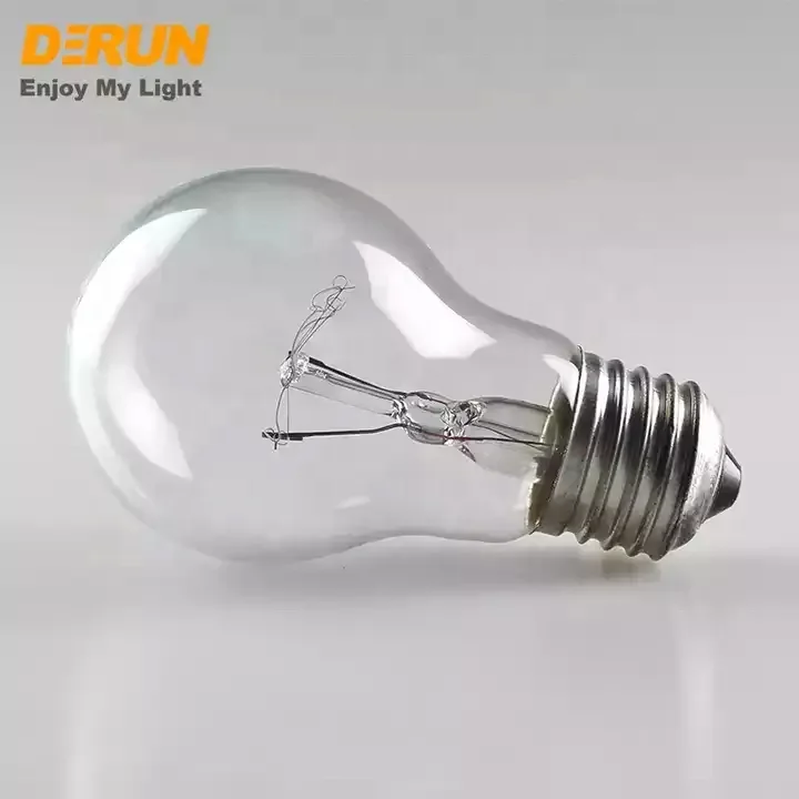 Factory A19 A60 Clear Light 40W/60W/75W/100W E27 B22 Base 2700K Tungsten Lamp Filament Bulb A19 Incandescent Light Bulb