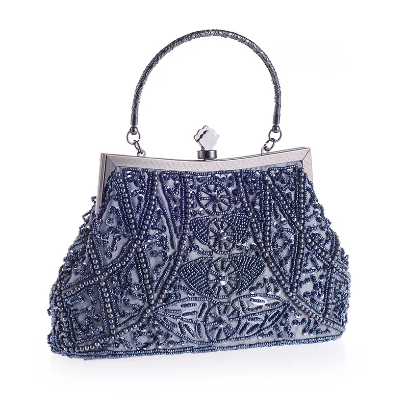 Retro Handbag Luxury Evening Clutch Bag Pearl Embroidered Design Ladies Wedding Party Dinner Bags for Women Purse High Quality