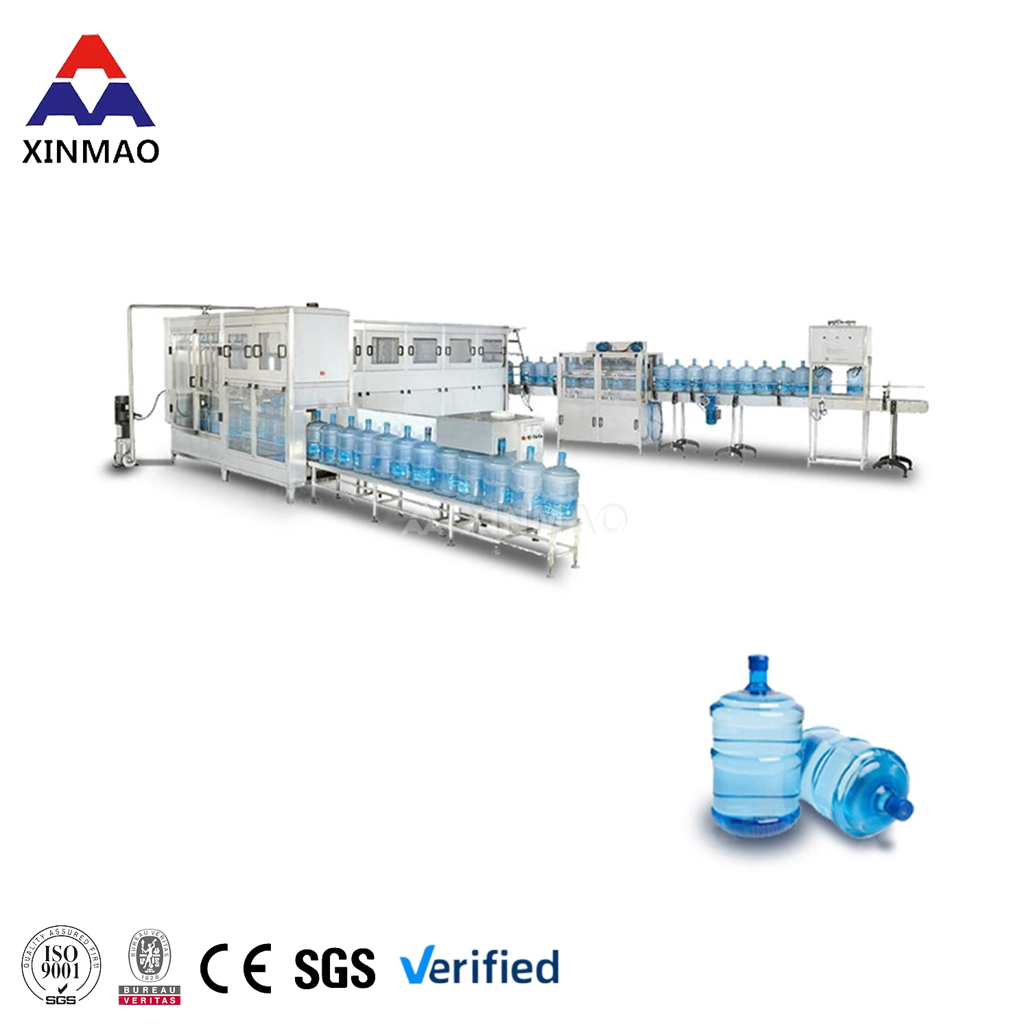 Automatic complete  5 gallon bucket barrel bottle water bottling washing filling capping machine